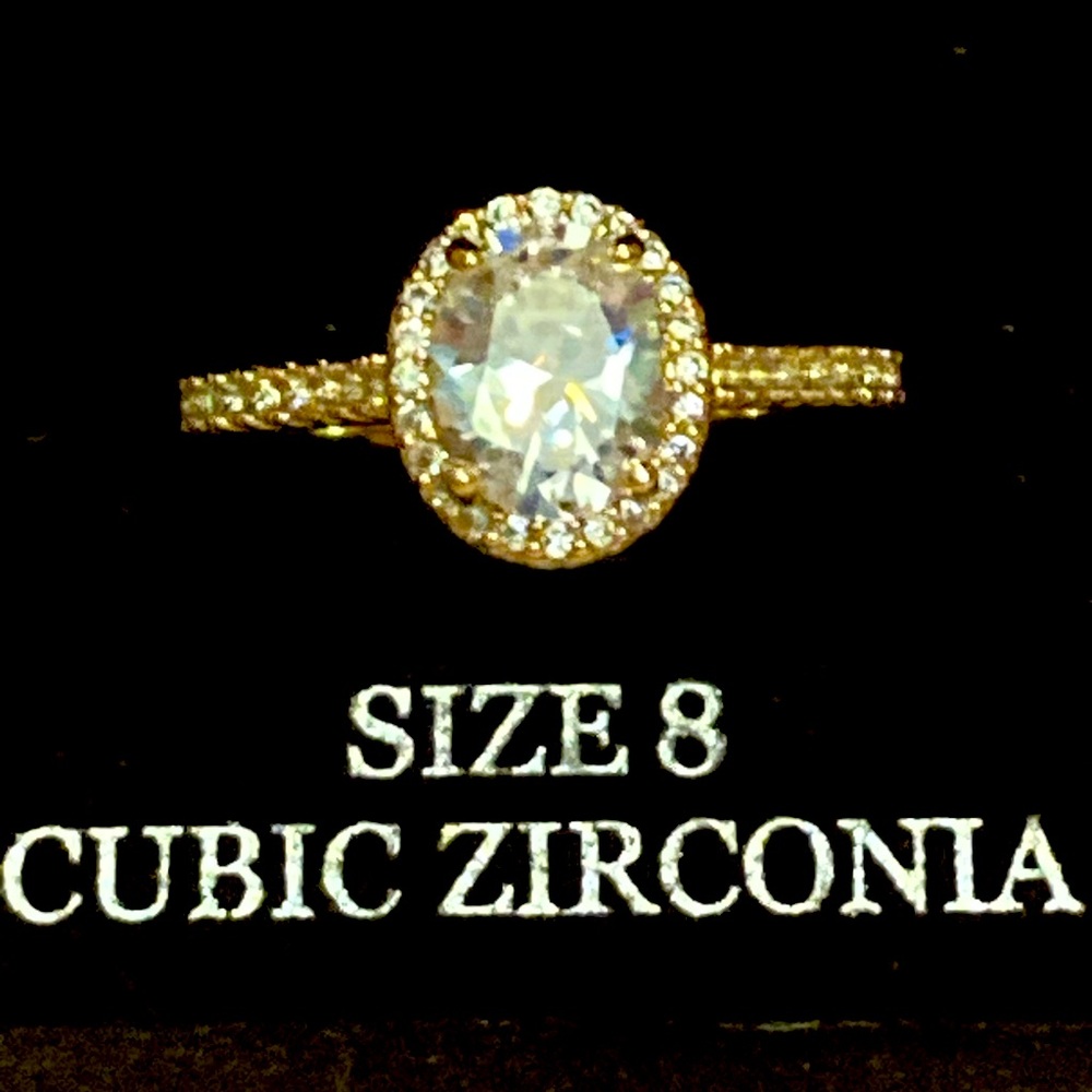 NEW: Gold Cubic Zirconia Ring